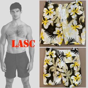 LASC Stretch Swim Trunks Medium 7.5" inseam Gently worn 100% polyester stretch